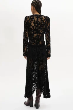 Online Asymmetric Lace Maxi Dress Women Long Dresses