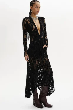 Online Asymmetric Lace Maxi Dress Women Long Dresses