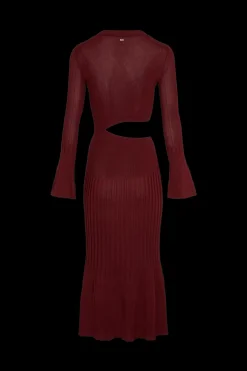 New Bell Sleeve Crew-Neck Dress Women Long Dresses