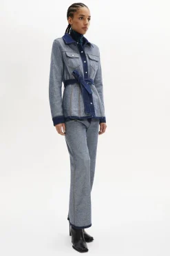 Clearance Belted Denim Jacket Women Jackets