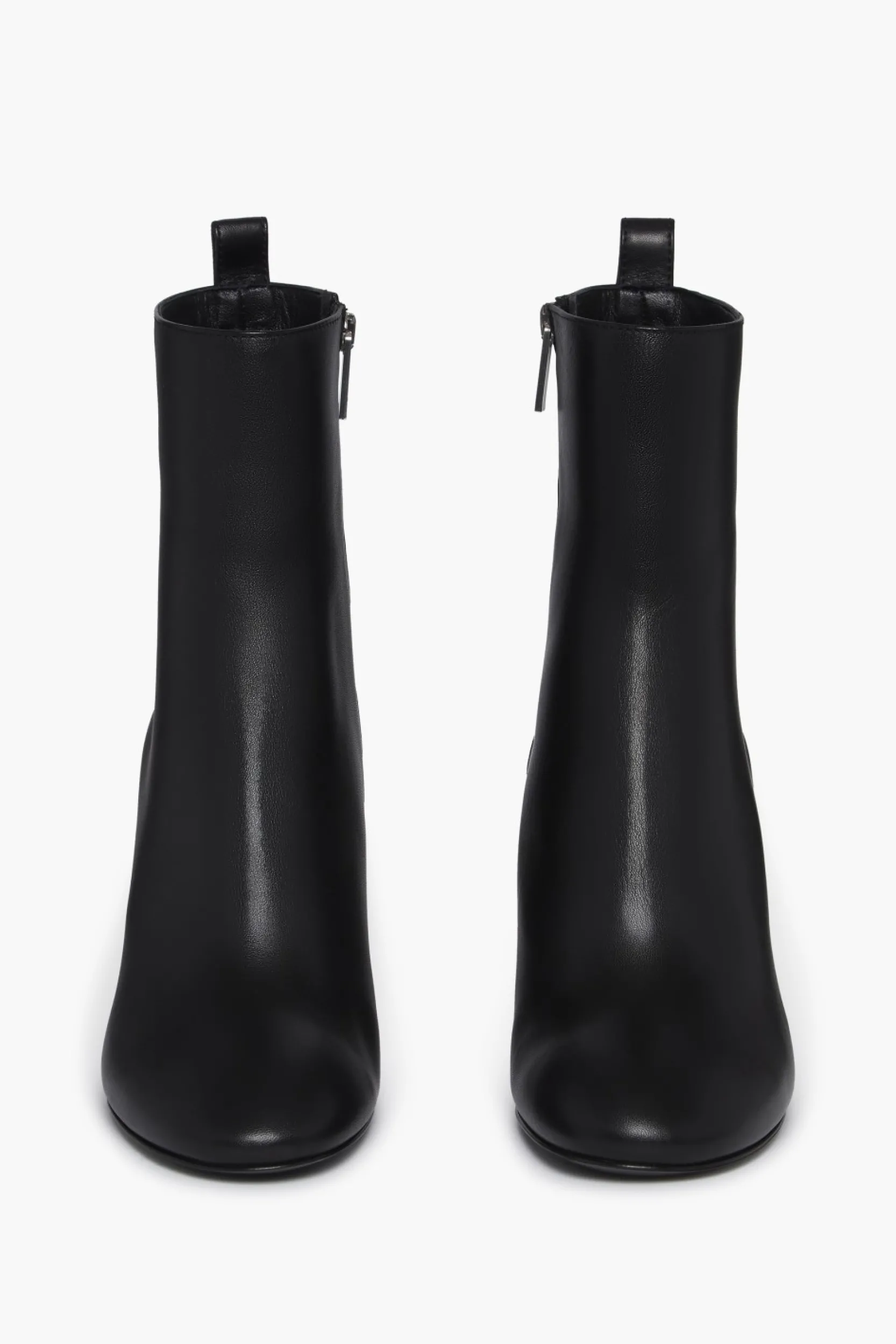 Outlet Black Leather Ankle Boots With Rhinestone Heels Women Accessories