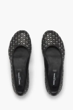 Online Black Leather Ballerinas With Studs Women Accessories