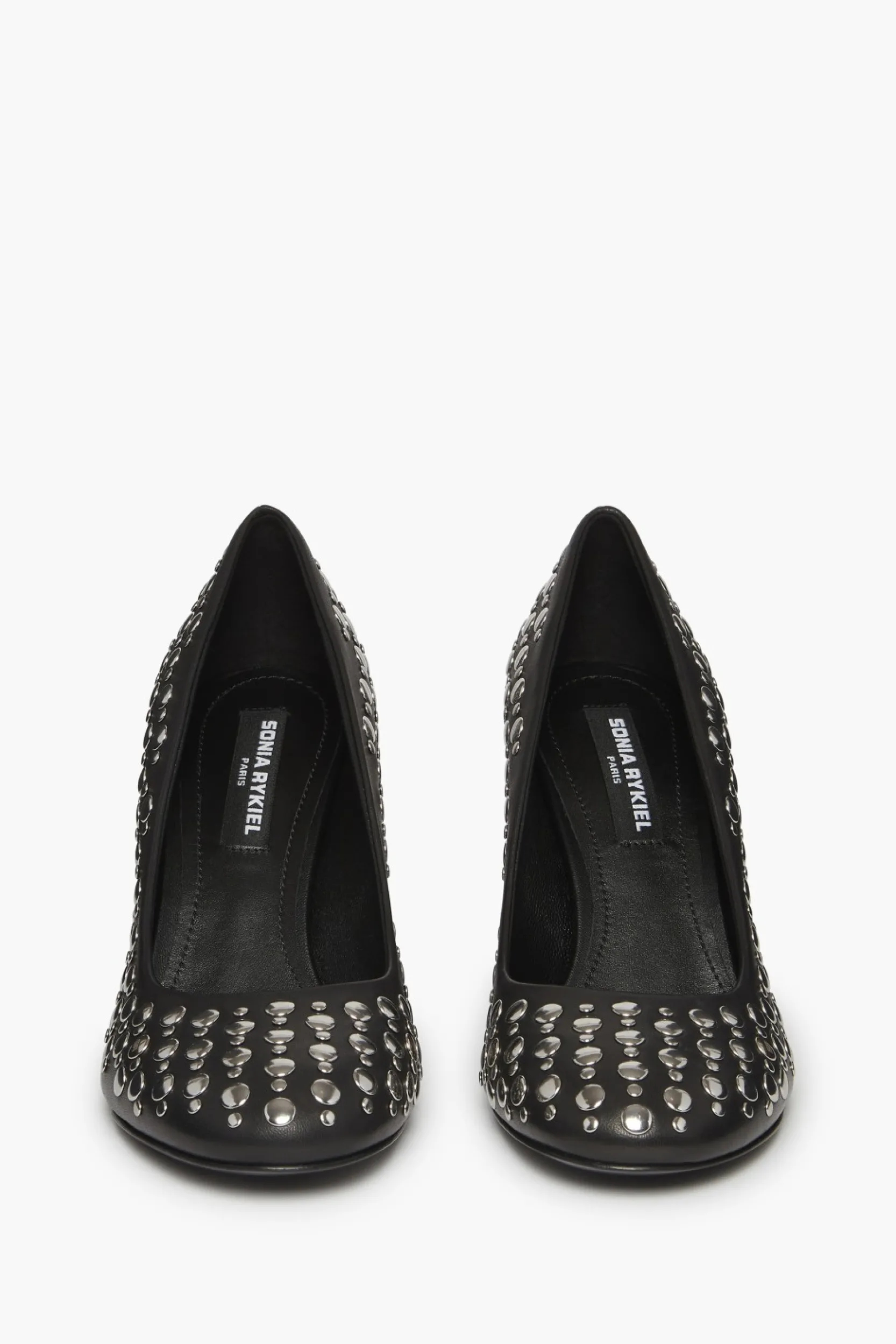 Black Leather Pumps With Studs Women Accessories