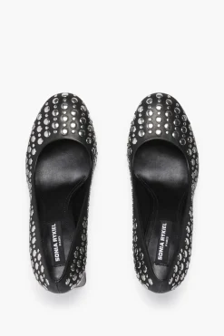 Black Leather Pumps With Studs Women Accessories