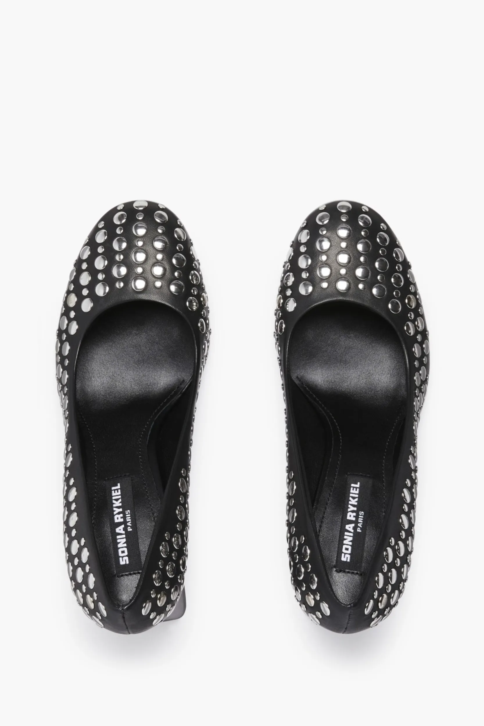 Black Leather Pumps With Studs Women Accessories