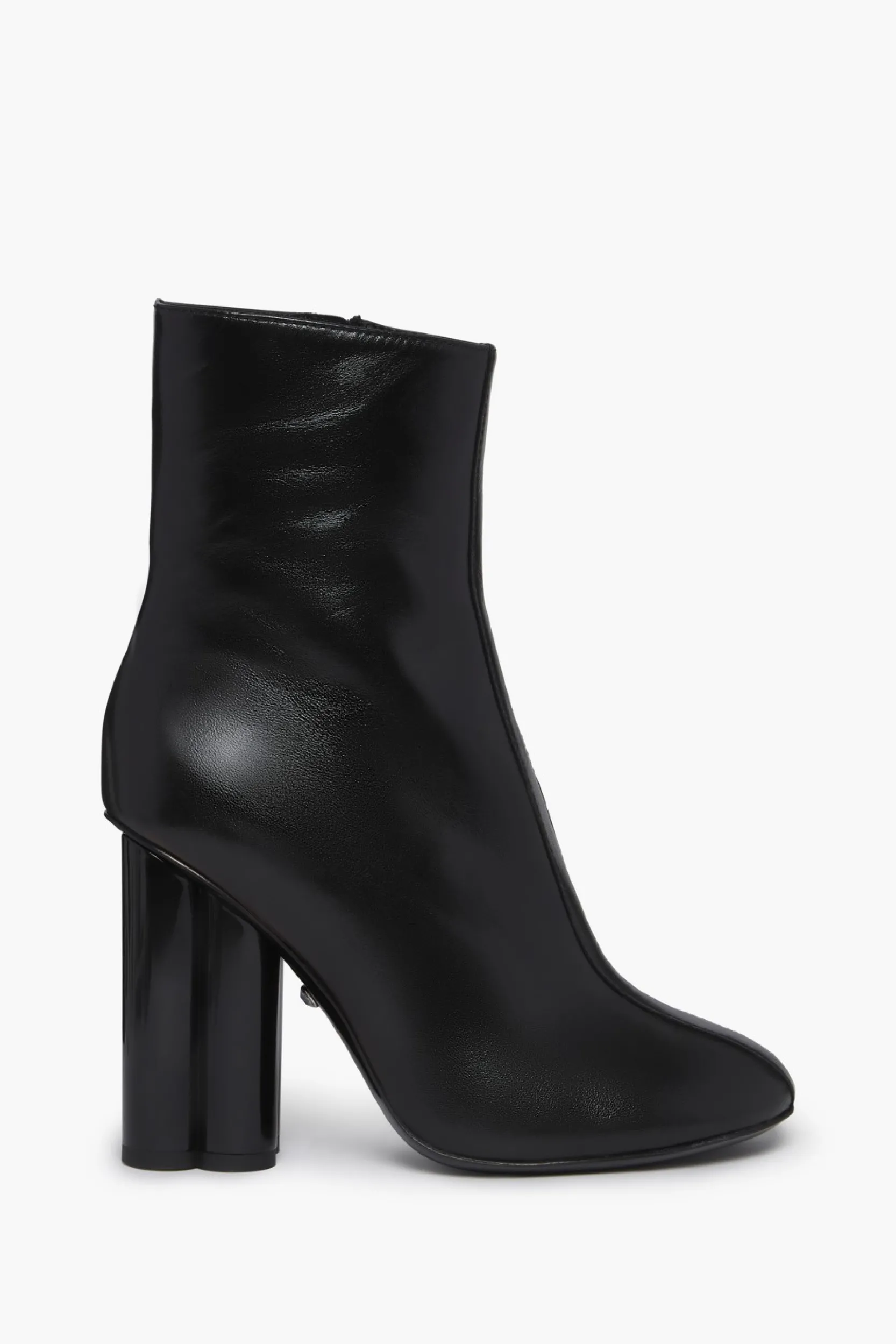 Sale Black Metallic Leather Ankle Boots Women Accessories
