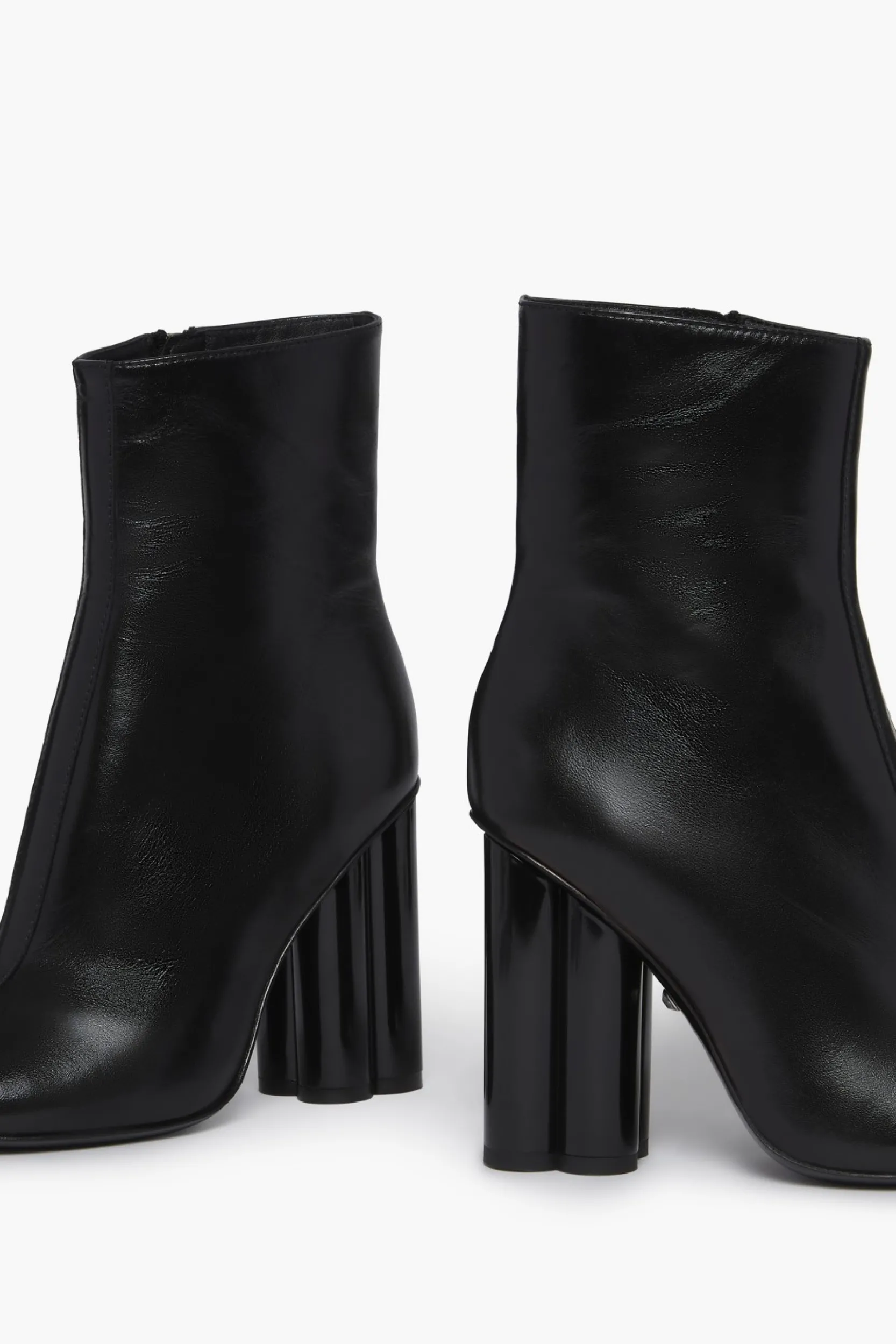 Sale Black Metallic Leather Ankle Boots Women Accessories