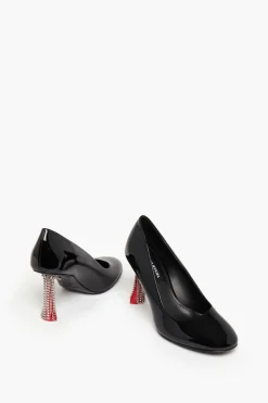 Online Black Patent Leather Pumps With Rhinestone Heels Women Accessories