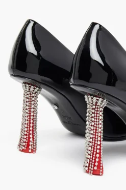 Online Black Patent Leather Pumps With Rhinestone Heels Women Accessories