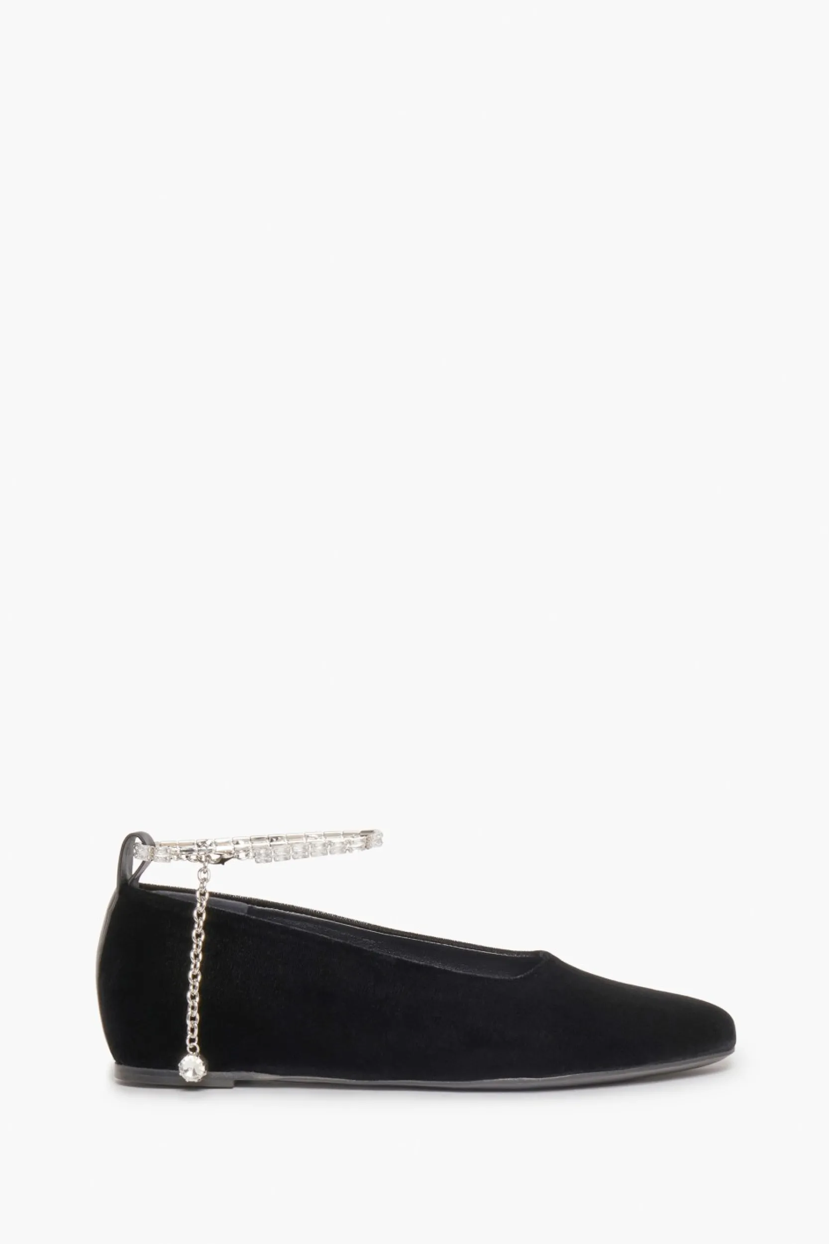 Outlet Black Velvet Anklet Ballerinas Women Accessories