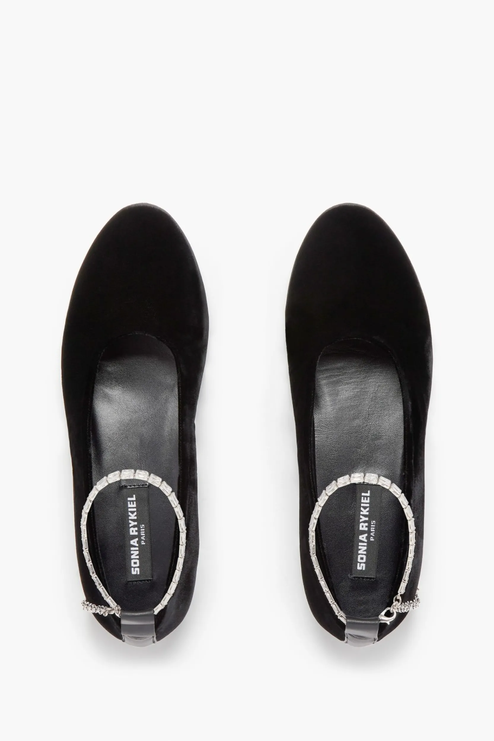 Outlet Black Velvet Anklet Ballerinas Women Accessories