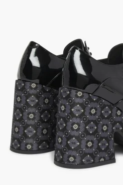 New Black Vinyl Lace Shoes Women Accessories