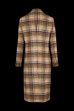 Discount Brushed Wool Tartan Coat Women Coats