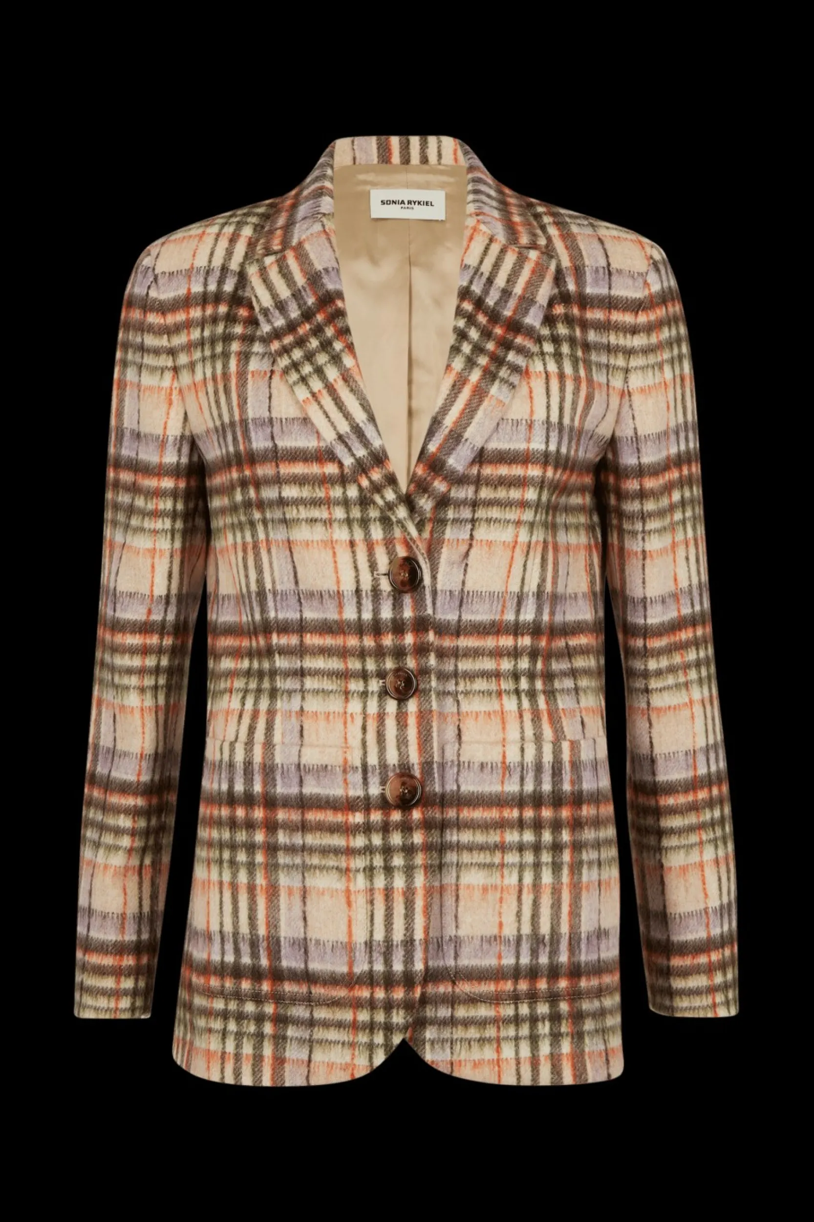 Online Brushed Wool Tartan Oversized Jacket Women Jackets