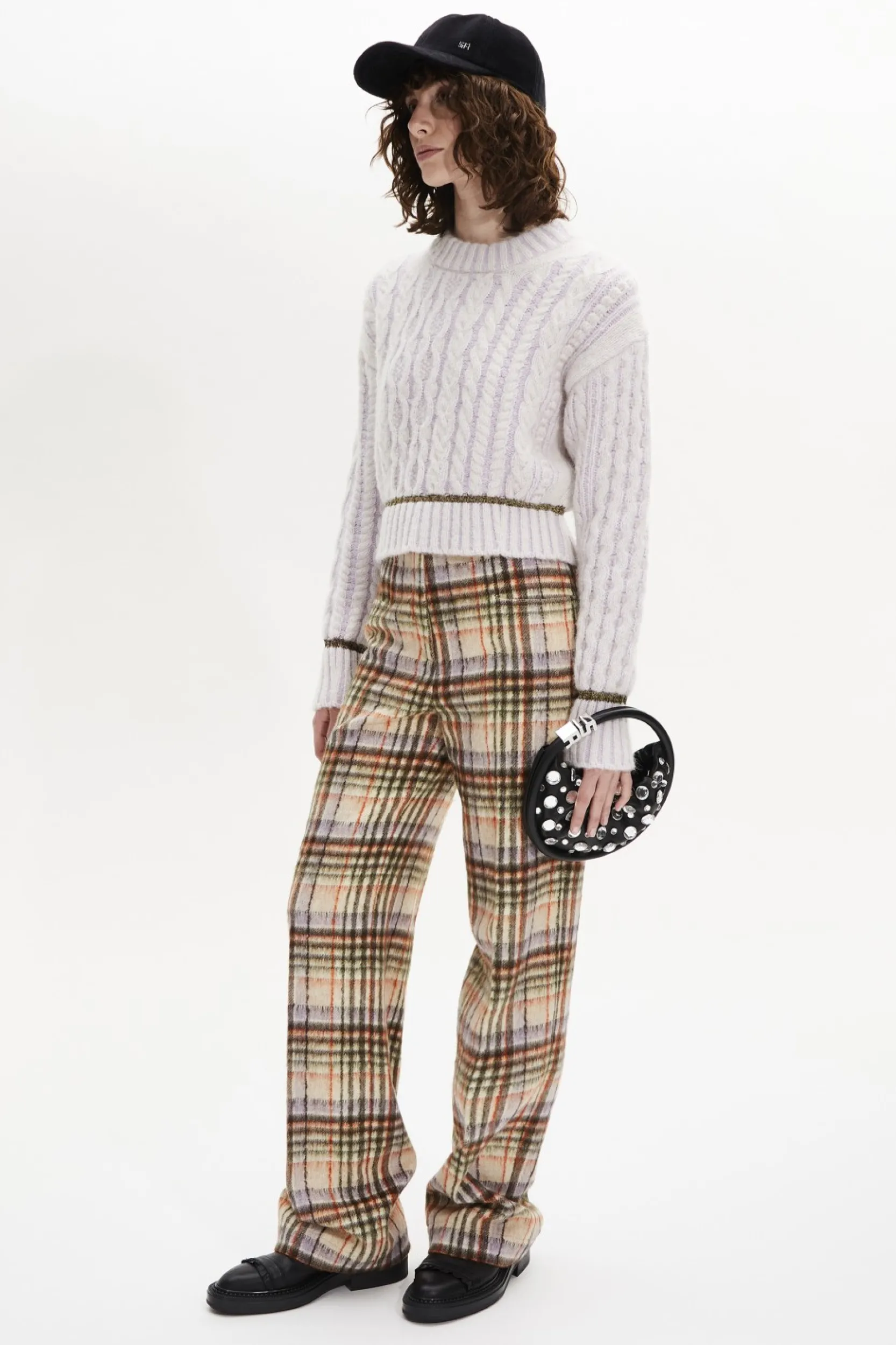 New Brushed Wool Tartan Trousers Women Trousers And Denim
