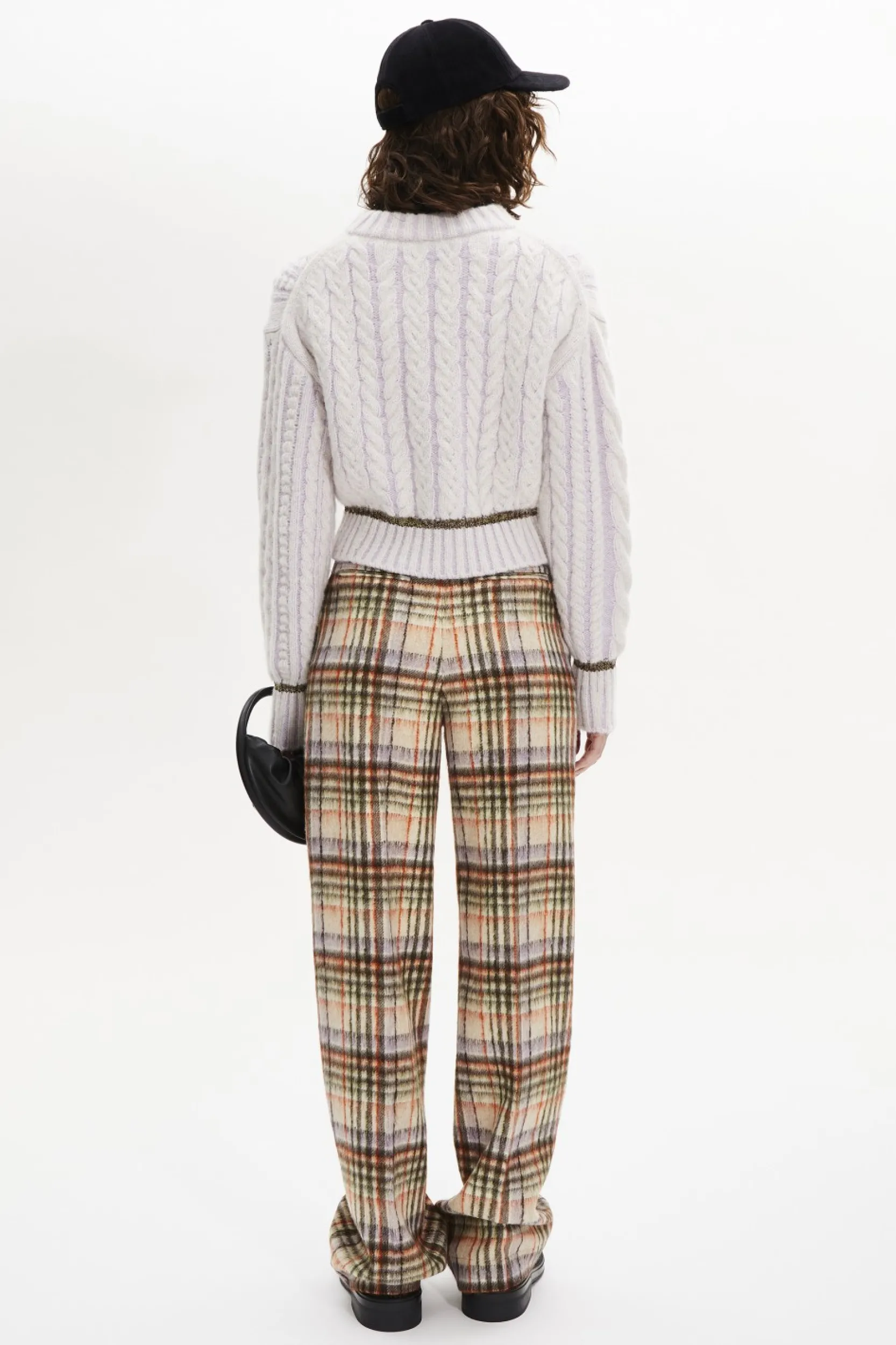New Brushed Wool Tartan Trousers Women Trousers And Denim