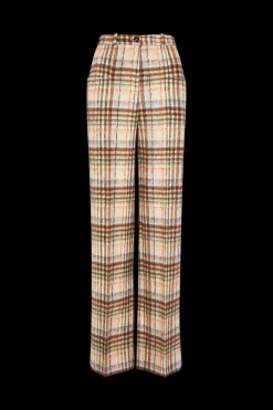 New Brushed Wool Tartan Trousers Women Trousers And Denim