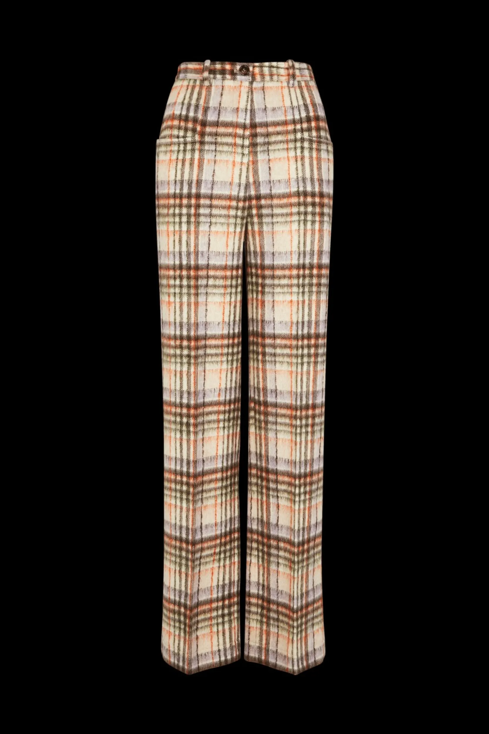 New Brushed Wool Tartan Trousers Women Trousers And Denim
