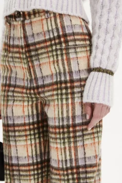 New Brushed Wool Tartan Trousers Women Trousers And Denim