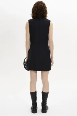 Clearance Cool Wool Sleeveless Tailored Dress Women Short Dresses