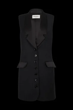 Clearance Cool Wool Sleeveless Tailored Dress Women Short Dresses