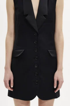 Clearance Cool Wool Sleeveless Tailored Dress Women Short Dresses
