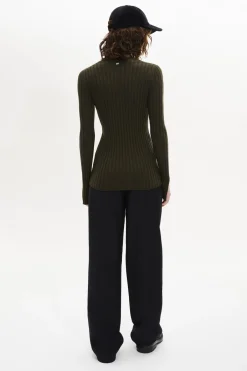 Outlet Crew-Neck Jumper Long Slit Sleeves Women Sweaters