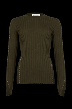 Outlet Crew-Neck Jumper Long Slit Sleeves Women Sweaters