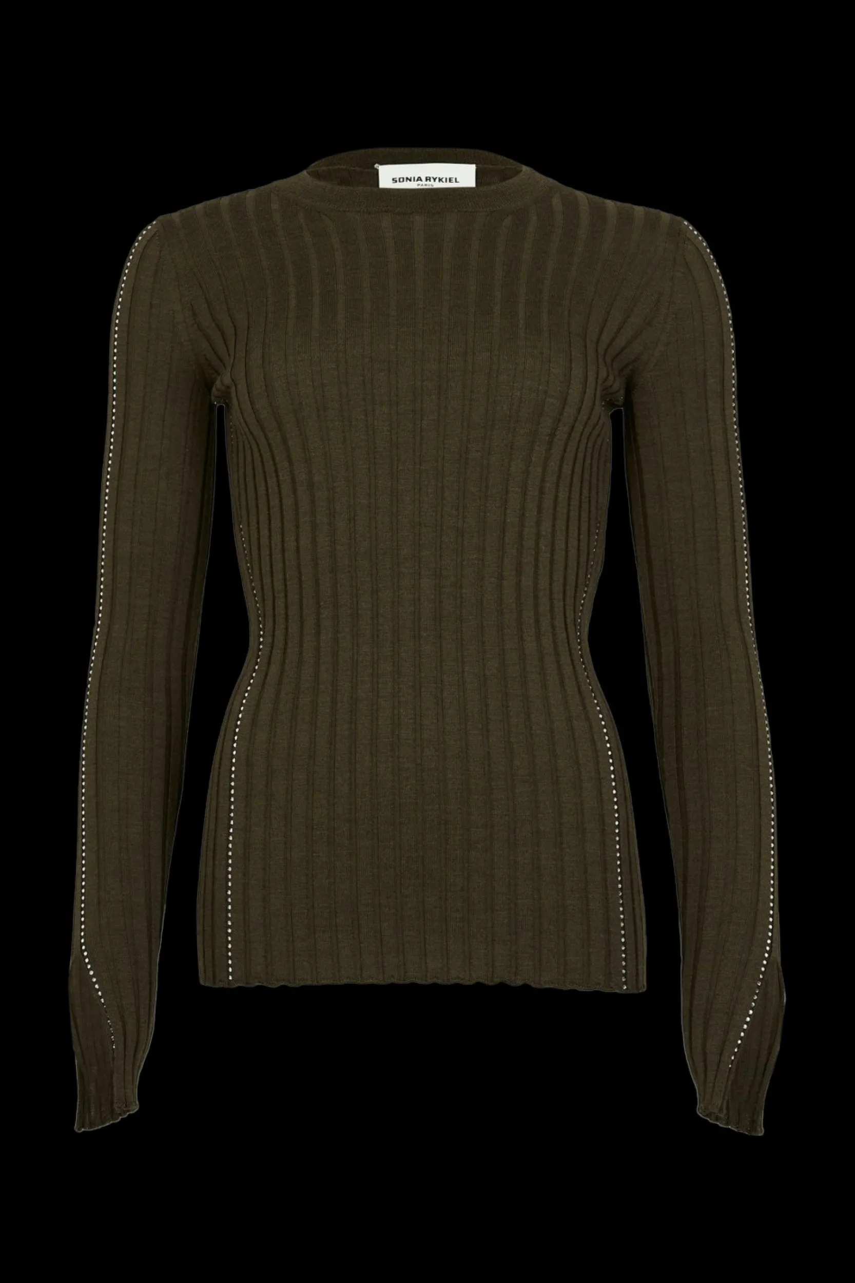 Outlet Crew-Neck Jumper Long Slit Sleeves Women Sweaters