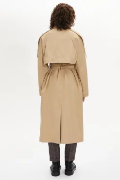 Gabardine Belted Trench Coat Women Coats