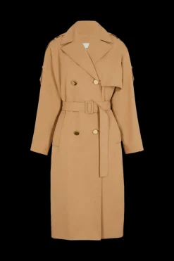 Gabardine Belted Trench Coat Women Coats