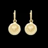 New Golden Medals Heart Earrings Women Accessories