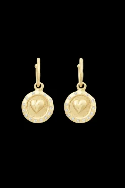 New Golden Medals Heart Earrings Women Accessories