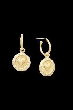 New Golden Medals Heart Earrings Women Accessories