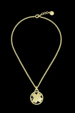 Discount Golden Medals Lucky Clover Necklace Women Accessories