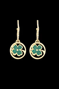 Best Golden Medals Lucky Clover Earrings Women Accessories