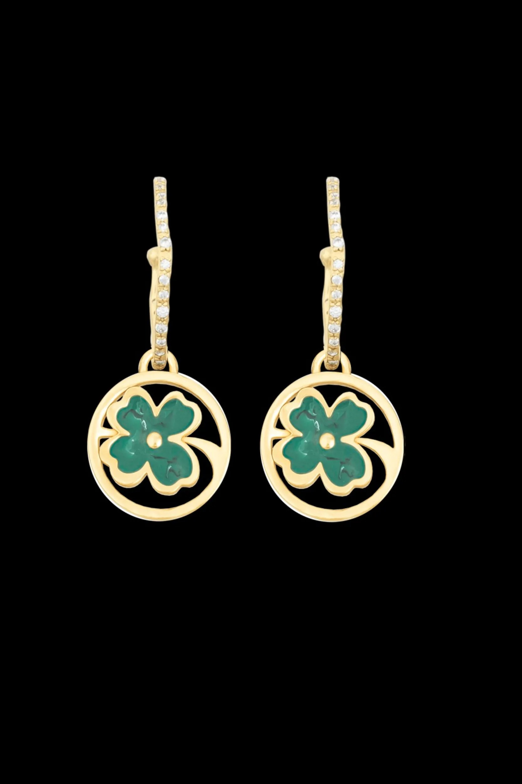 Best Golden Medals Lucky Clover Earrings Women Accessories