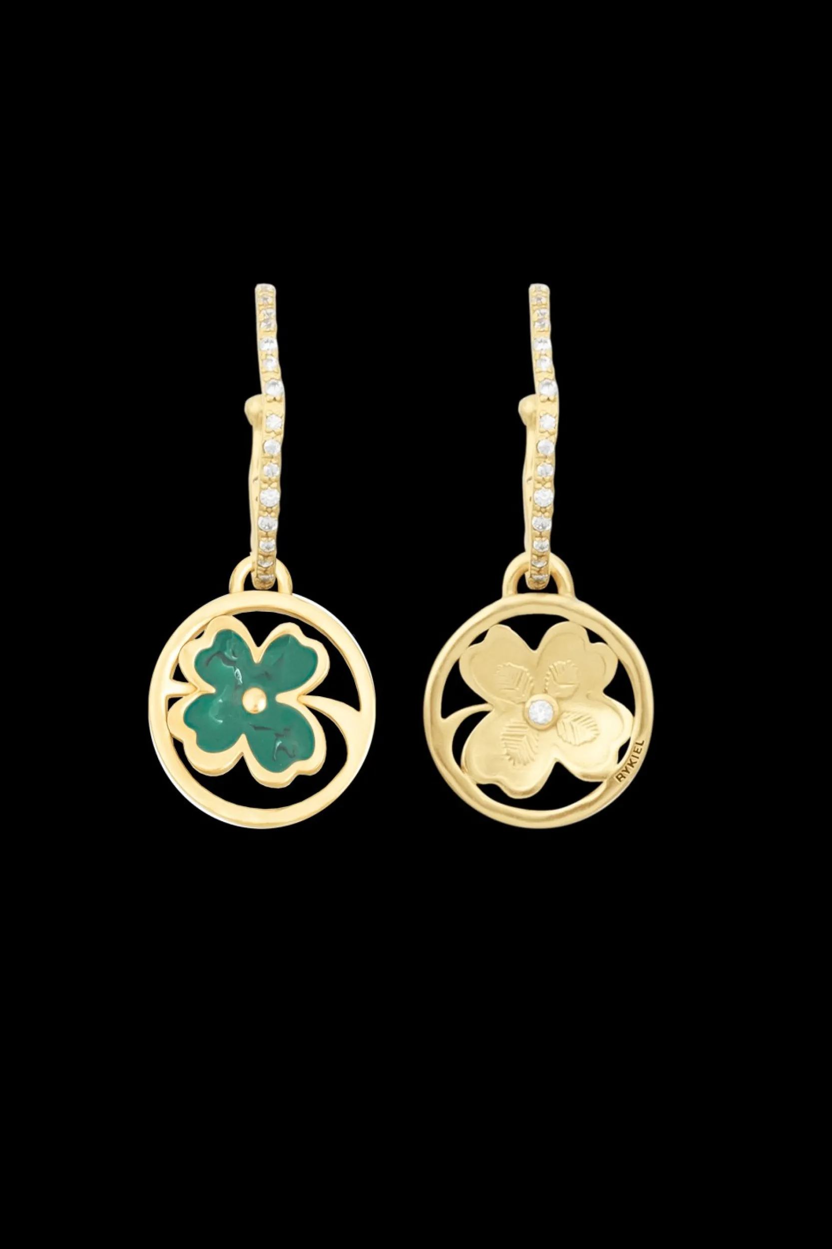 Best Golden Medals Lucky Clover Earrings Women Accessories