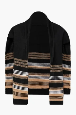 Outlet Lapis Striped Demi-Pull Women Half-Pullovers