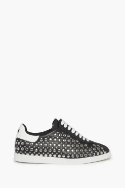 Online Leather Studded Sneakers Women Accessories