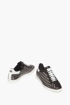 Online Leather Studded Sneakers Women Accessories
