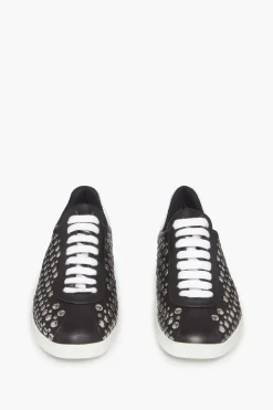 Online Leather Studded Sneakers Women Accessories