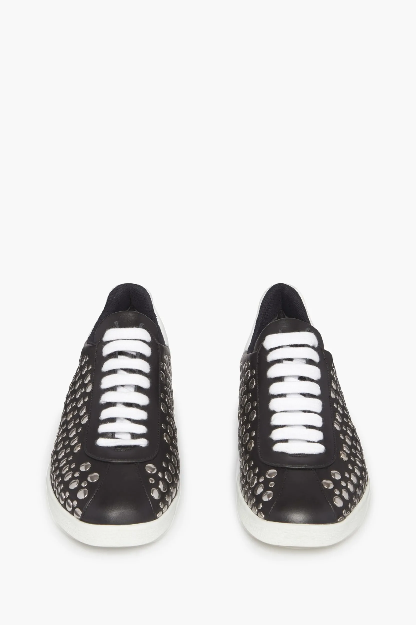 Online Leather Studded Sneakers Women Accessories
