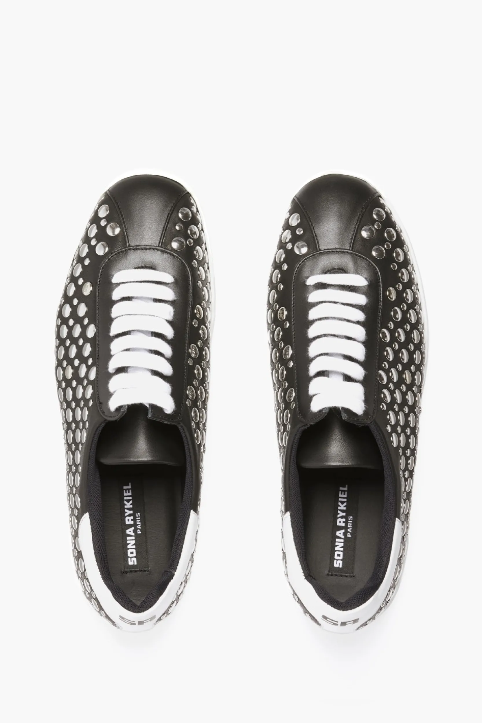 Online Leather Studded Sneakers Women Accessories