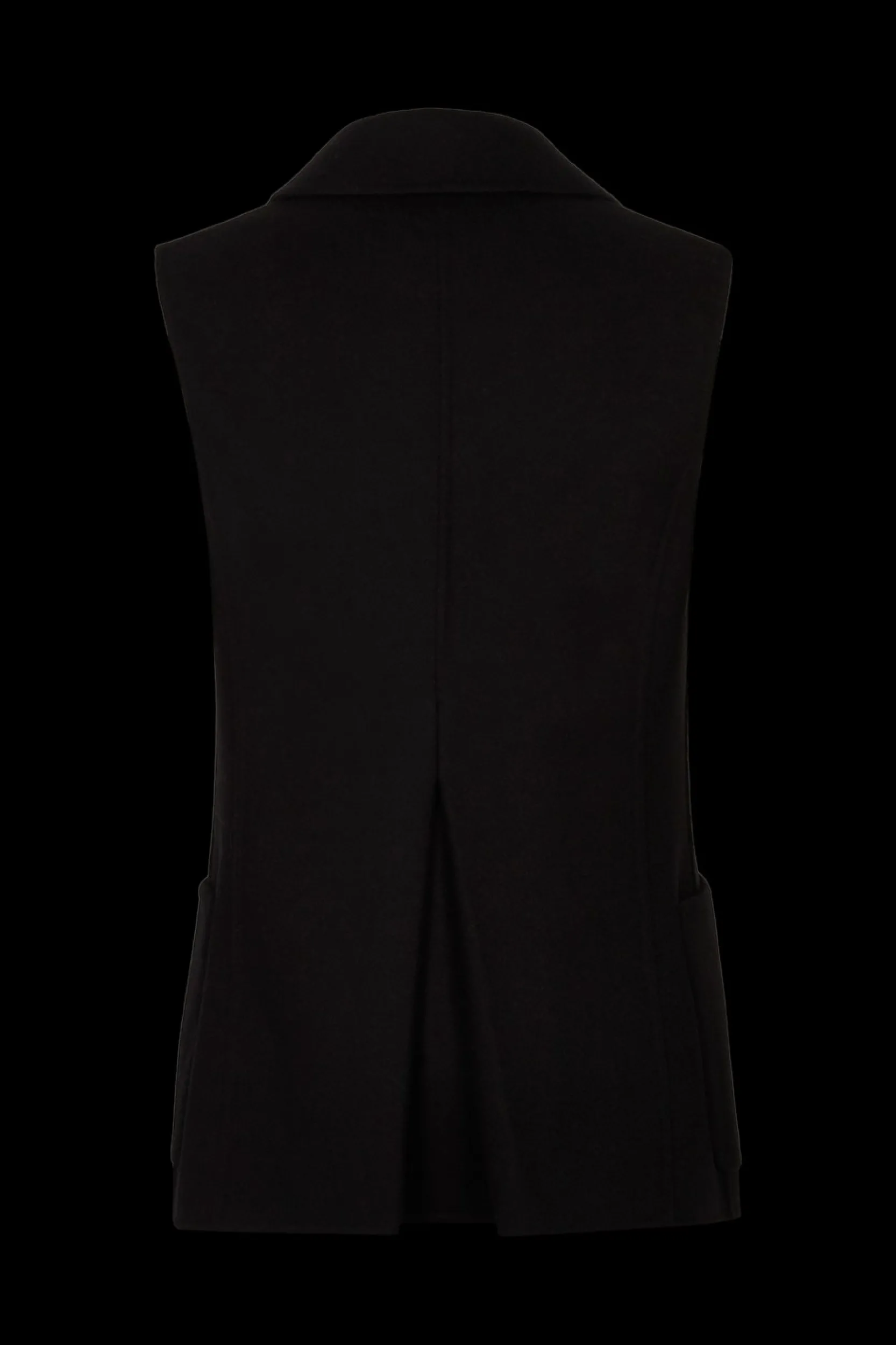 Sale Longline Double-Breasted Sleeveless Waistcoat In Double-Sided Wool Women Coats