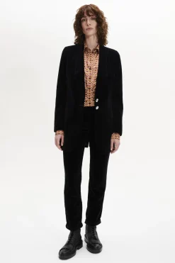 Online Longline Velvet Jacket Women Jackets