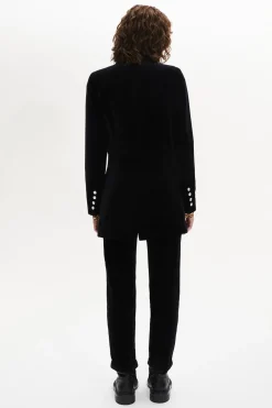 Online Longline Velvet Jacket Women Jackets