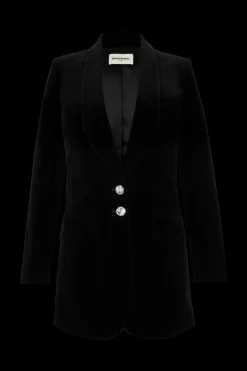 Online Longline Velvet Jacket Women Jackets