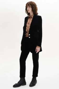Online Longline Velvet Jacket Women Jackets
