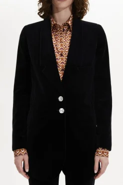 Online Longline Velvet Jacket Women Jackets